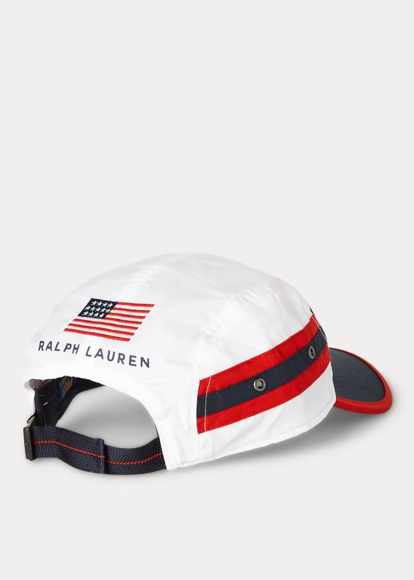 Czapki Ralph Lauren Flag Shield Five-Panel Cap Męskie Granatowe Czerwone Białe | PYZV4832