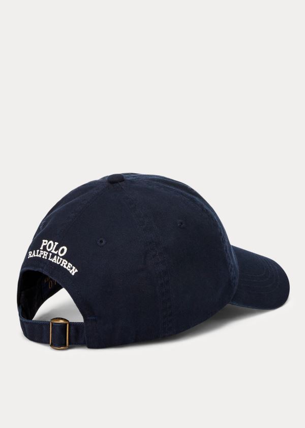 Czapki Ralph Lauren Kicker Bear Chino Cap Męskie Granatowe Kolorowe | BLXD7688