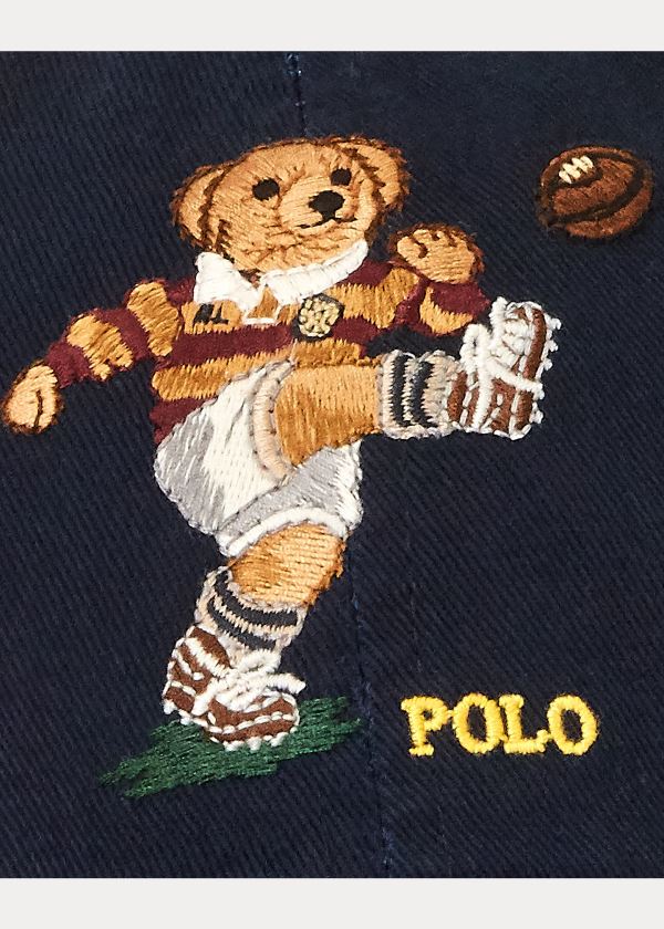 Czapki Ralph Lauren Kicker Bear Chino Cap Męskie Granatowe Kolorowe | BLXD7688