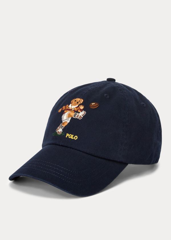 Czapki Ralph Lauren Kicker Bear Chino Cap Męskie Granatowe Kolorowe | BLXD7688