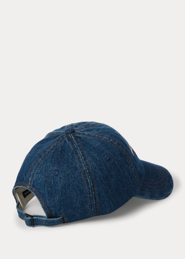 Czapki Ralph Lauren Limited-Edition Denim Cap Męskie Niebieskie Niebieskie | YJGZ4659