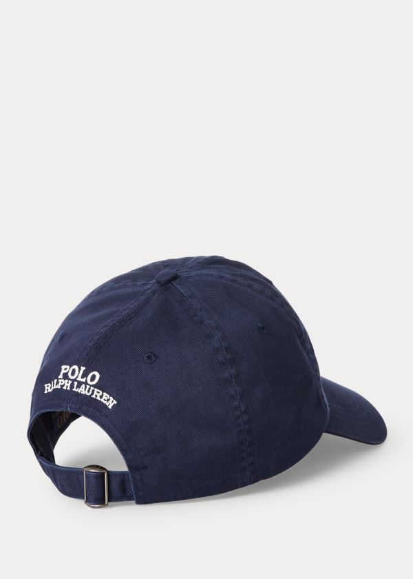 Czapki Ralph Lauren Polo Shield Cotton Twill Cap Męskie Granatowe Kolorowe | OHAR9853