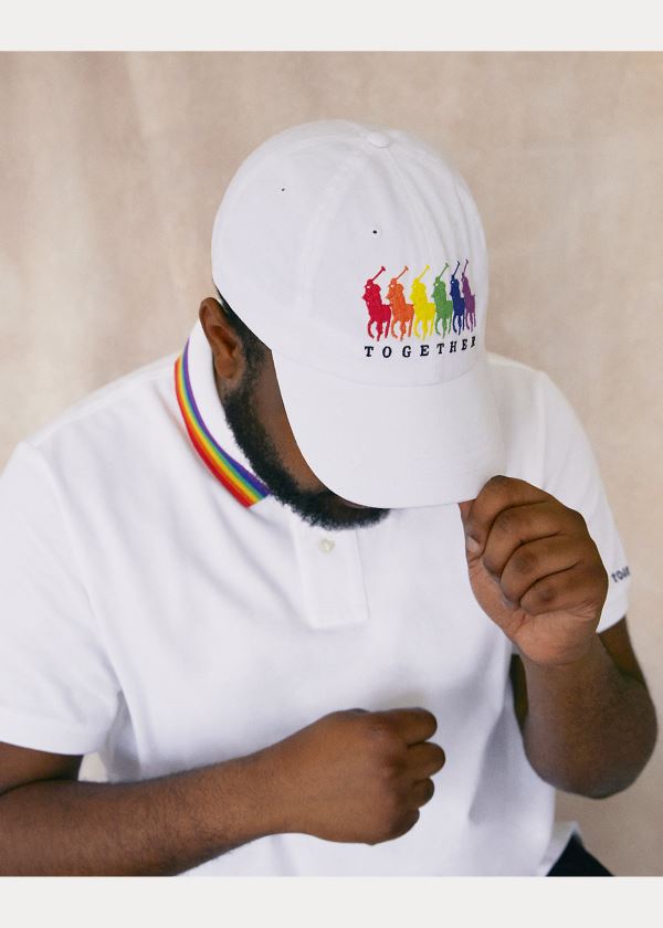 Czapki Ralph Lauren Pride Chino Ball Cap Męskie Białe | JDEY6046