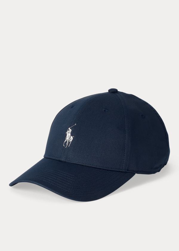 Czapki Ralph Lauren Twill Baseball Cap Męskie Granatowe | FKYQ7610