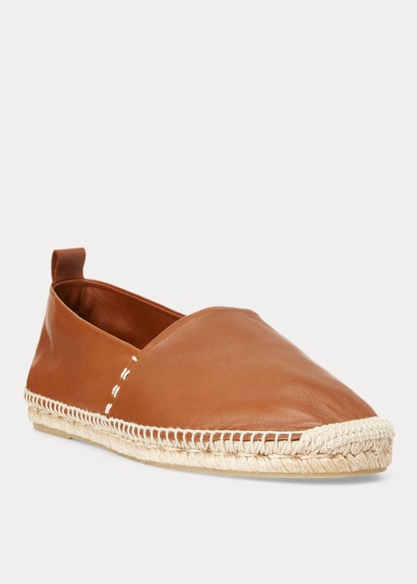 Espadryle Ralph Lauren Bowsworth Lambskin Espadrille Męskie Brązowe | JPDA4565