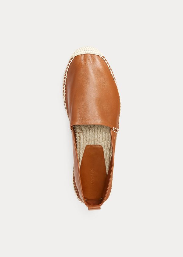 Espadryle Ralph Lauren Bowsworth Lambskin Espadrille Męskie Brązowe | JPDA4565