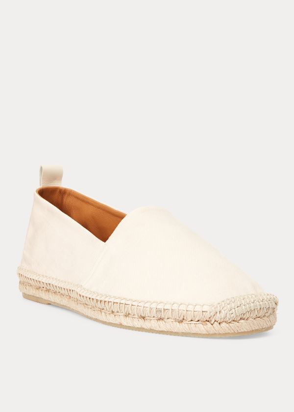 Espadryle Ralph Lauren Bowsworth Linen Espadrille Męskie Kremowe | BRLG7846