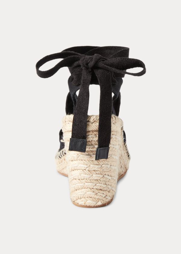 Espadryle Ralph Lauren Cady Espadrille Damskie Czarne | IDRW1884