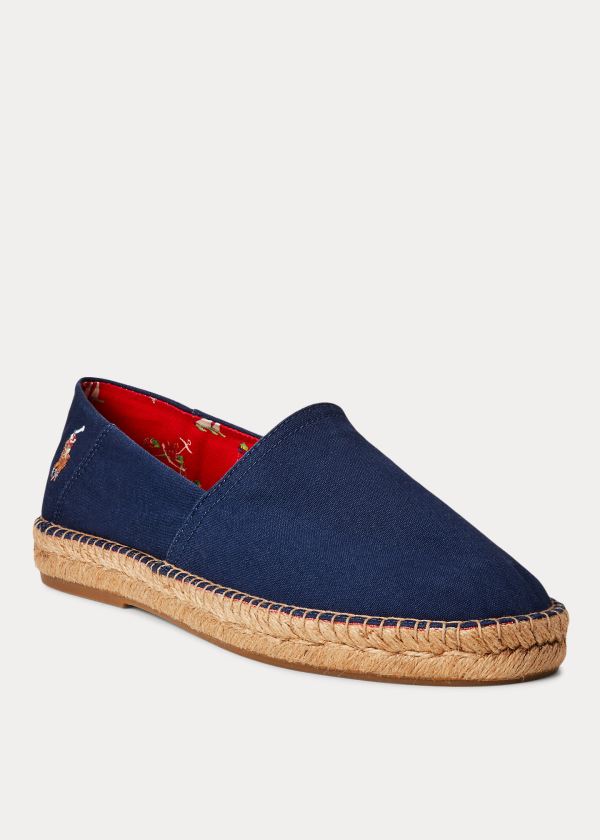 Espadryle Ralph Lauren Cotton Canvas Espadrille Męskie Granatowe | GEZP5644