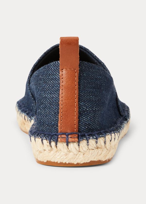 Espadryle Ralph Lauren Dorian Denim Espadrille Damskie Granatowe Brązowe | TVIX7163