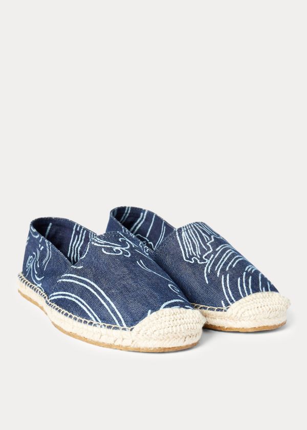 Espadryle Ralph Lauren Indigo Twill Espadrille Męskie Indygo | IQPO3431