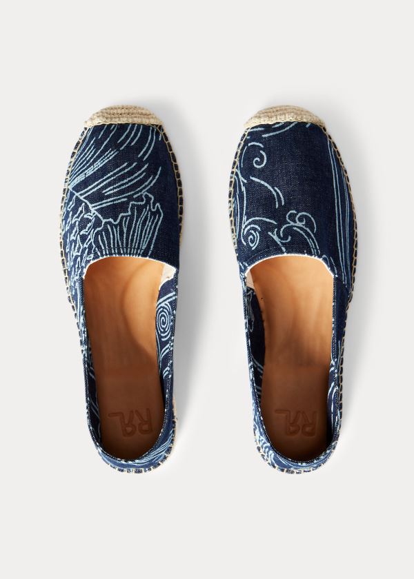 Espadryle Ralph Lauren Indigo Twill Espadrille Męskie Indygo | IQPO3431