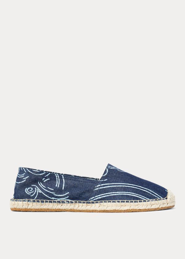 Espadryle Ralph Lauren Indigo Twill Espadrille Męskie Indygo | IQPO3431