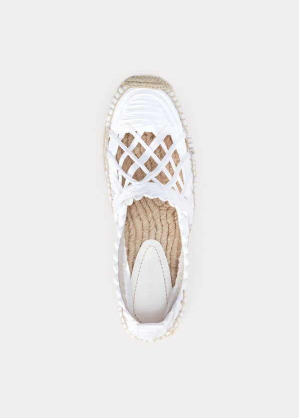 Espadryle Ralph Lauren Macram? Espadrille Damskie Białe | QRVO0123