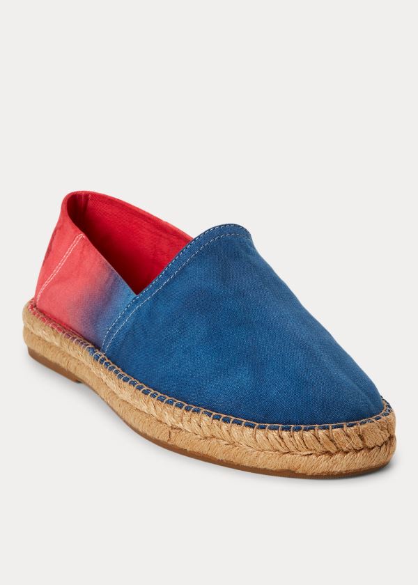 Espadryle Ralph Lauren Ombr? Canvas Espadrille Męskie Granatowe Czerwone | ZTPK1293