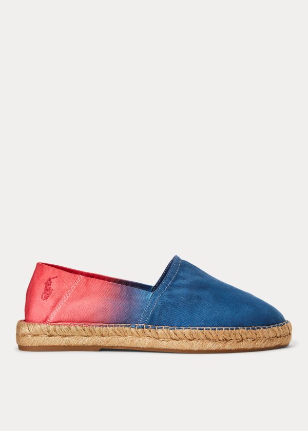 Espadryle Ralph Lauren Ombr? Canvas Espadrille Męskie Granatowe Czerwone | ZTPK1293