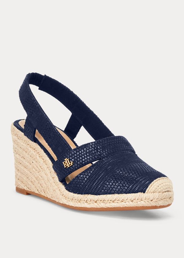 Espadryle Ralph Lauren Penelopie Espadrille Damskie Granatowe | PEPW9964