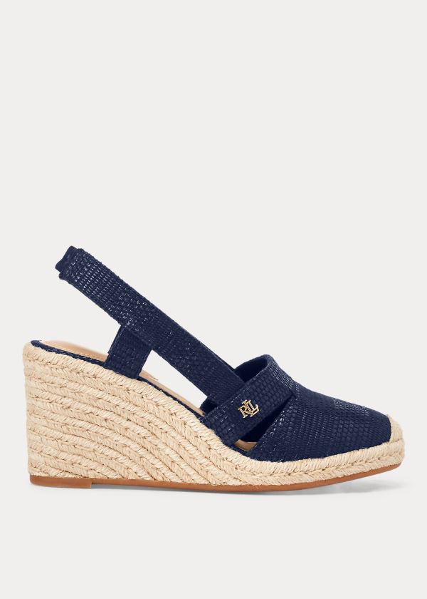 Espadryle Ralph Lauren Penelopie Espadrille Damskie Granatowe | PEPW9964