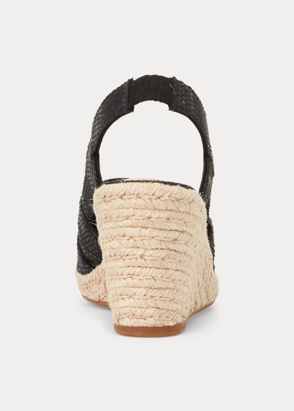 Espadryle Ralph Lauren Penelopie Espadrille Damskie Czarne | MIAW0378