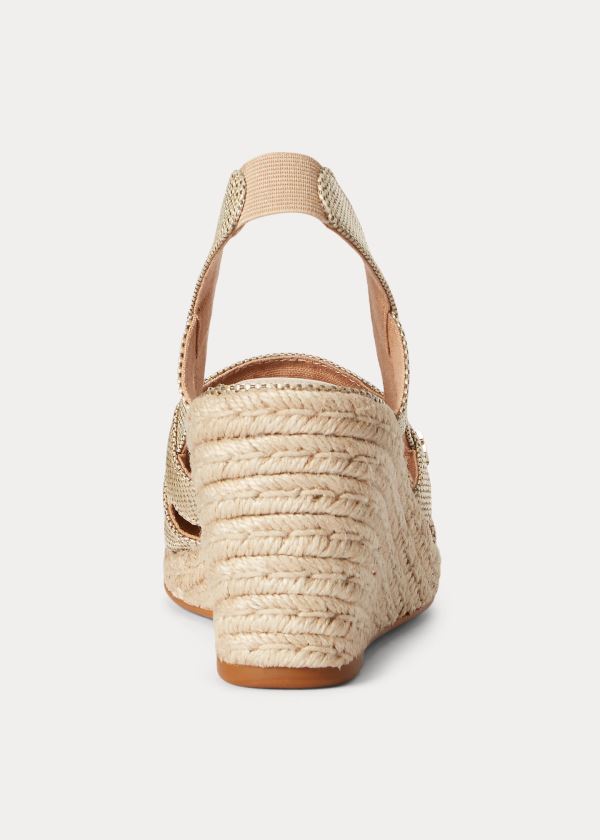 Espadryle Ralph Lauren Penelopie Metallic Espadrille Damskie Beżowe | MHMS9268