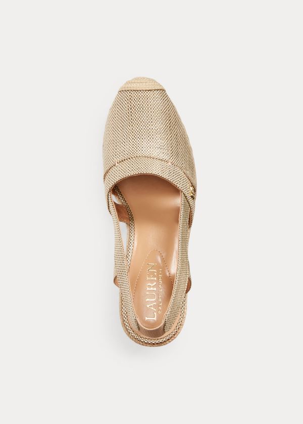 Espadryle Ralph Lauren Penelopie Metallic Espadrille Damskie Beżowe | MHMS9268