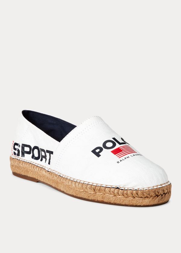 Espadryle Ralph Lauren Polo Sport Espadrille Męskie Białe Granatowe | ZGVM7635