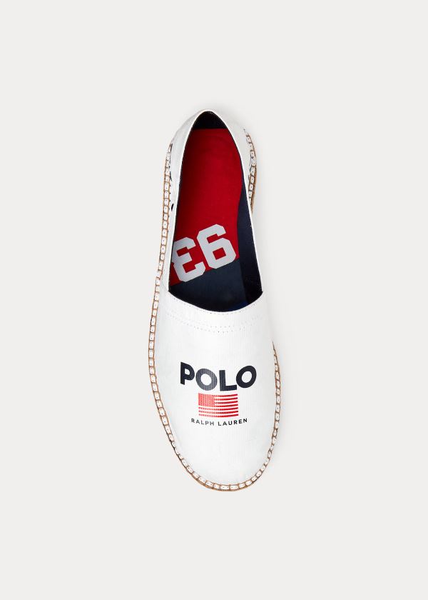 Espadryle Ralph Lauren Polo Sport Espadrille Męskie Białe Granatowe | ZGVM7635