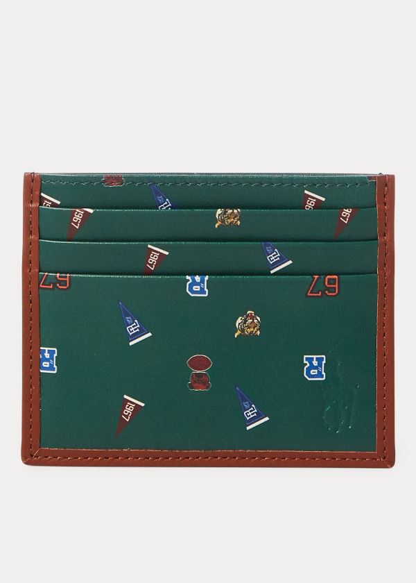 Etui na Karty Ralph Lauren Leather Card Case Męskie Brązowe | PXRL7414