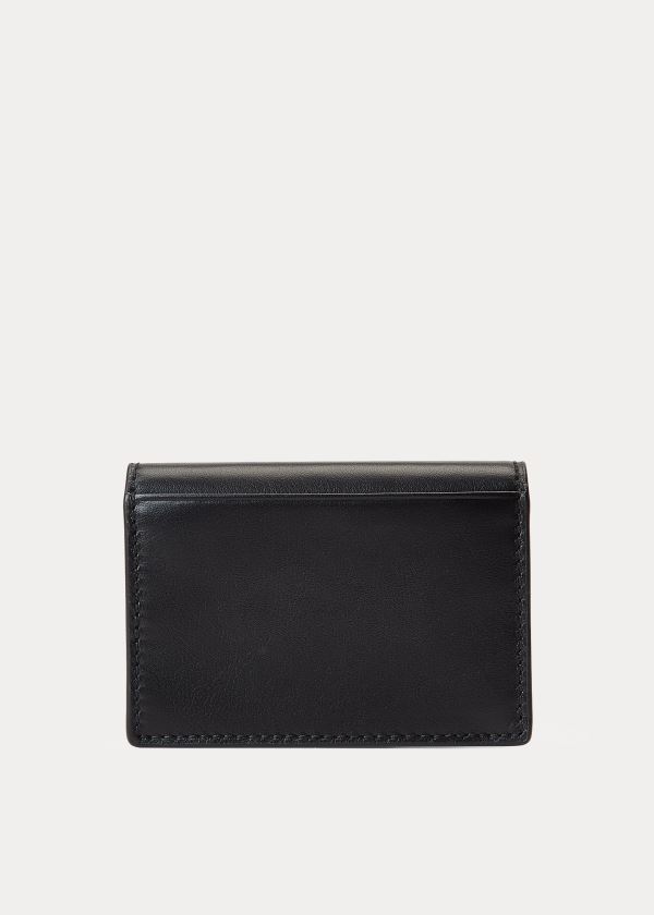 Etui na Karty Ralph Lauren Nappa Leather Card Case Damskie Czarne | OLIV6683