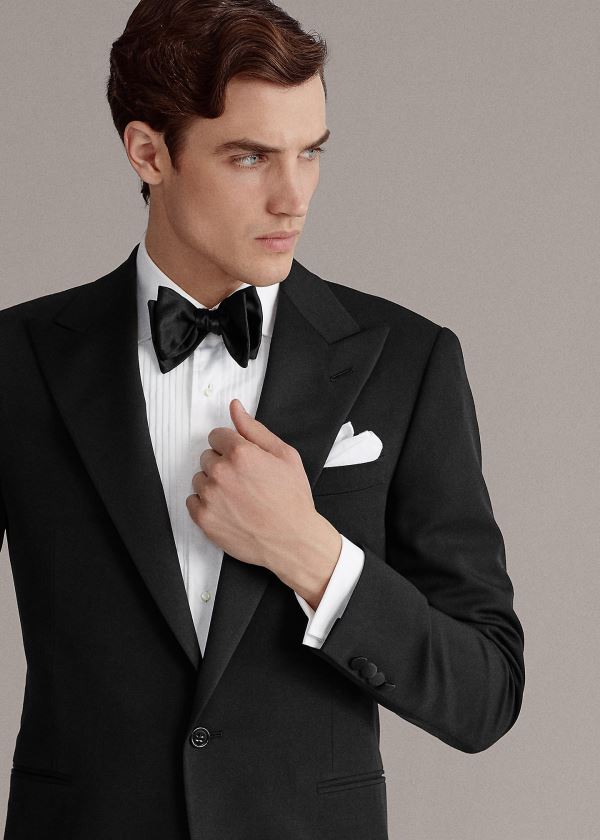 Garnitury Ralph Lauren Gregory Handmade Tuxedo Męskie Czarne | EZHP0427