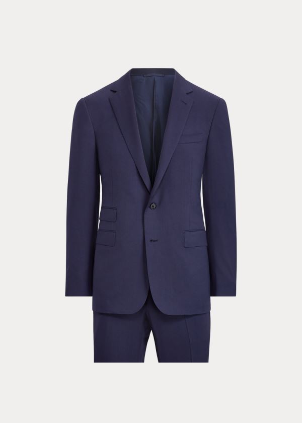 Garnitury Ralph Lauren Gregory Handmade Wool Suit Męskie Granatowe | AWFL6767