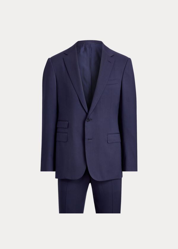 Garnitury Ralph Lauren Gregory Handmade Wool Suit Męskie Granatowe | TDVL0749