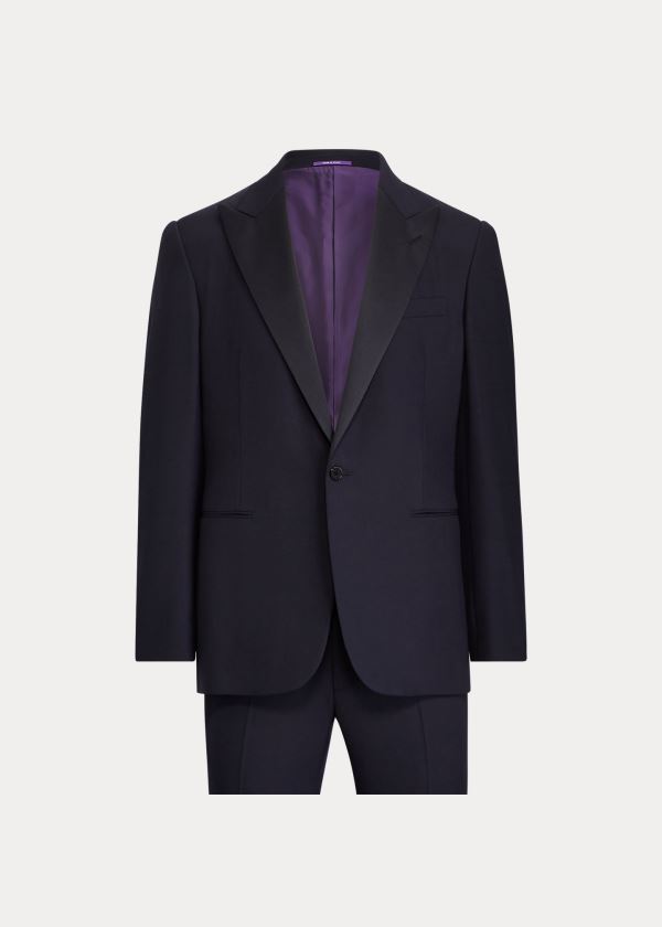 Garnitury Ralph Lauren Gregory Peak-Lapel Tuxedo Męskie Granatowe | KSAJ6795