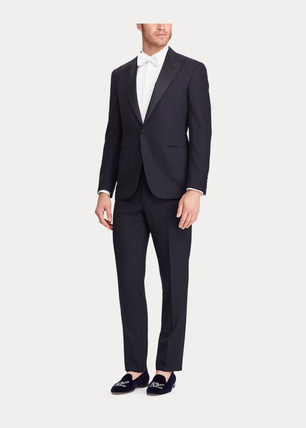 Garnitury Ralph Lauren Gregory Peak-Lapel Tuxedo Męskie Granatowe | KSAJ6795