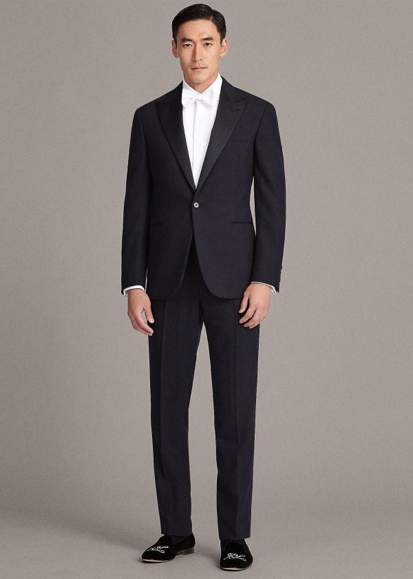 Garnitury Ralph Lauren Gregory Peak-Lapel Tuxedo Męskie Granatowe | KSAJ6795