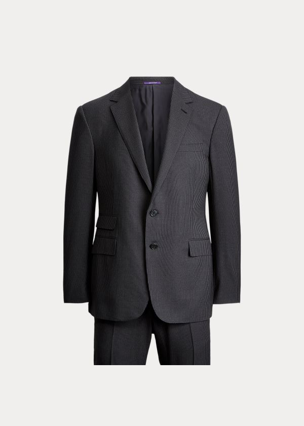 Garnitury Ralph Lauren Gregory Striped Wool Suit Męskie Szare Głęboka Szare | ZAGR3514