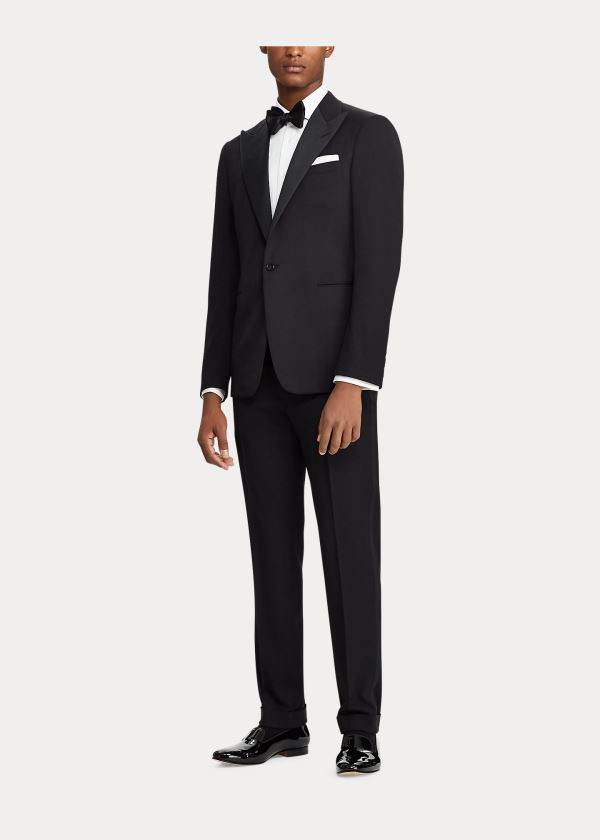 Garnitury Ralph Lauren Gregory Wool Peak-Lapel Tuxedo Męskie Czarne | DLOG1187