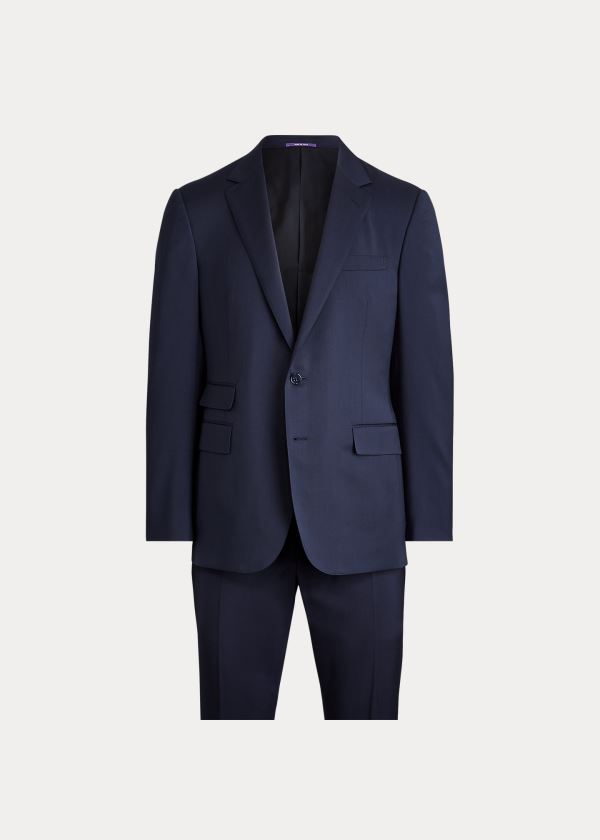 Garnitury Ralph Lauren Gregory Wool Serge Suit Męskie Granatowe | DXXS3805