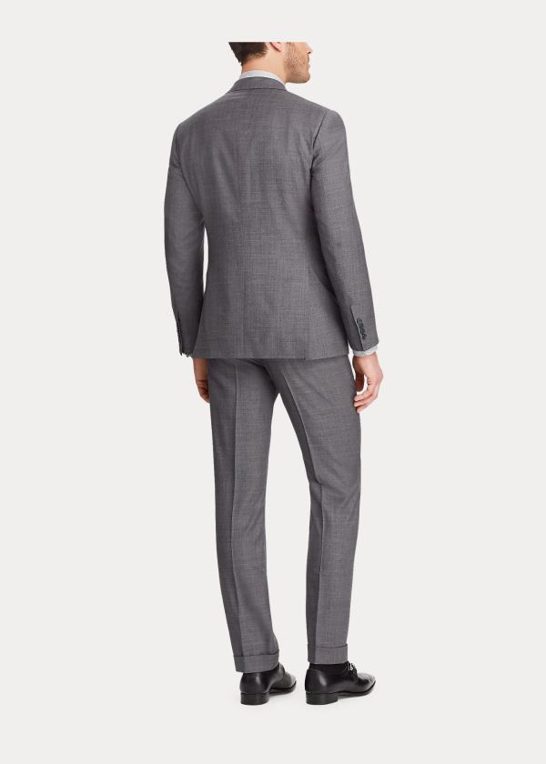 Garnitury Ralph Lauren Gregory Wool Sharkskin Suit Męskie Szare Kolorowe | ISSD3040