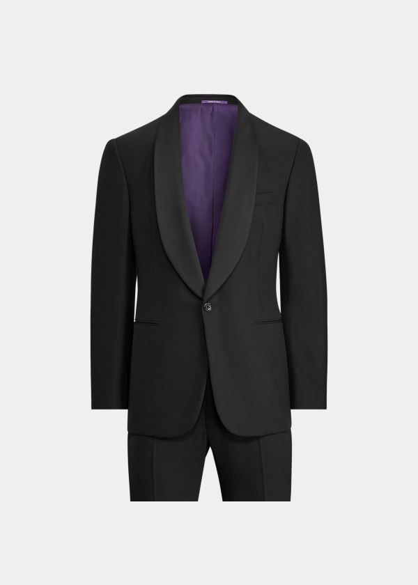 Garnitury Ralph Lauren Gregory Wool Shawl Tuxedo Męskie Czarne | HZBC6871