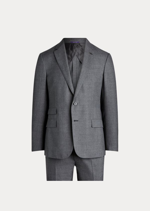 Garnitury Ralph Lauren Kent Lightweight Wool Suit Męskie Głęboka Szare | YVVF5413