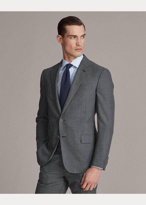 Garnitury Ralph Lauren Kent Lightweight Wool Suit Męskie Głęboka Szare | YVVF5413