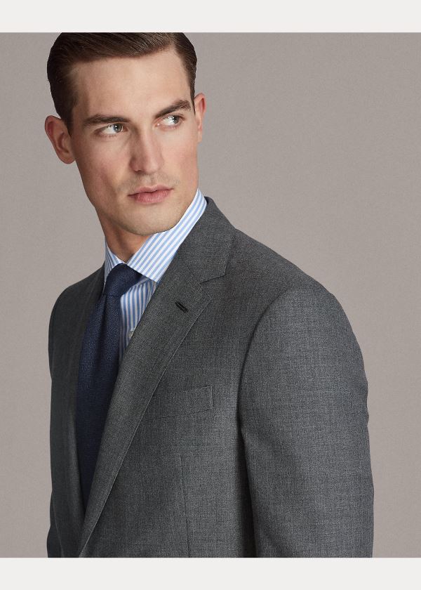 Garnitury Ralph Lauren Kent Lightweight Wool Suit Męskie Głęboka Szare | YVVF5413