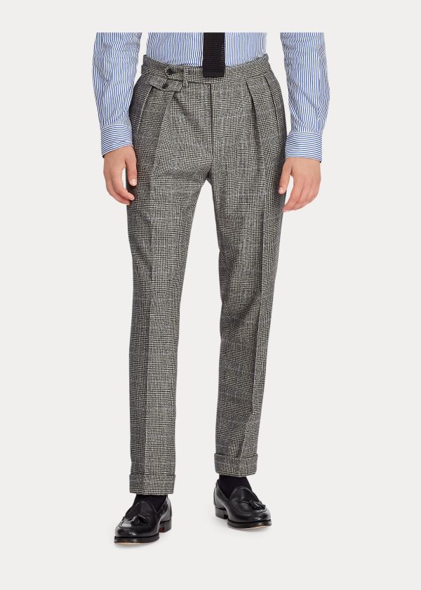 Garnitury Ralph Lauren Polo Glen Plaid Twill Suit Męskie Szare Kremowe | EMVW7590