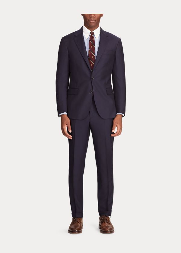 Garnitury Ralph Lauren Polo Wool Twill Suit Męskie Granatowe | KYFL2905