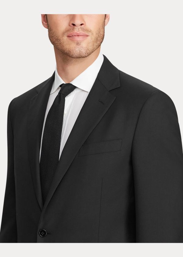 Garnitury Ralph Lauren RLX Gregory Wool Twill Suit Męskie Czarne | GHUQ7726