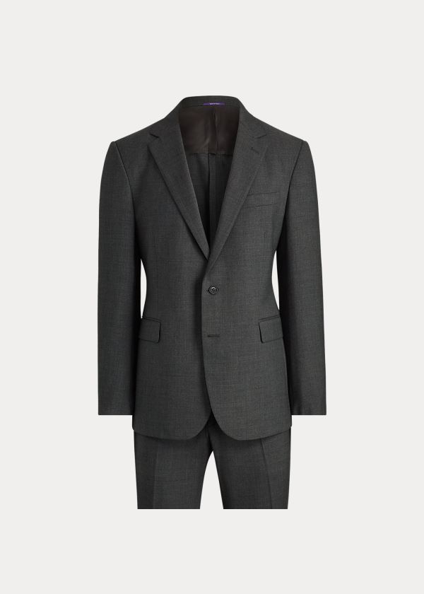 Garnitury Ralph Lauren RLX Gregory Wool Twill Suit Męskie Jasny Szare | AHJC4612