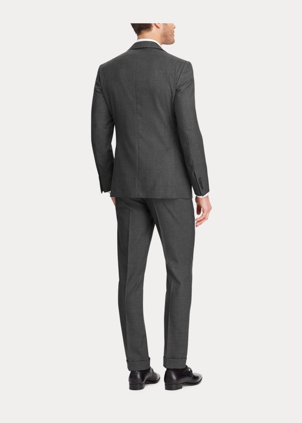 Garnitury Ralph Lauren RLX Gregory Wool Twill Suit Męskie Jasny Szare | AHJC4612