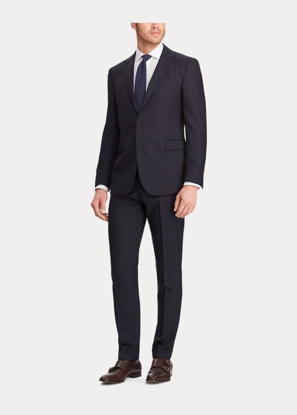 Garnitury Ralph Lauren RLX Gregory Wool Twill Suit Męskie Granatowe | DKFE1897