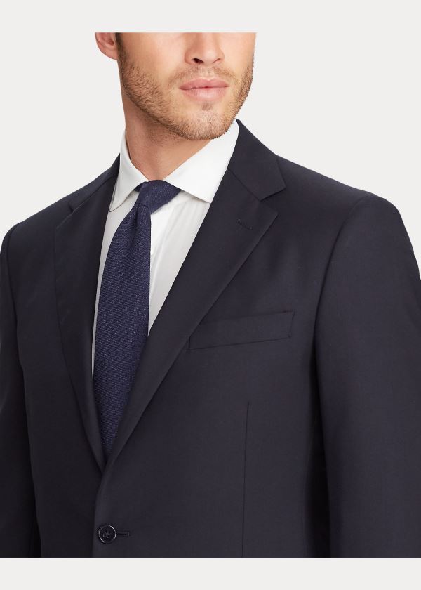 Garnitury Ralph Lauren RLX Gregory Wool Twill Suit Męskie Granatowe | DKFE1897